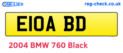 E10ABD are the vehicle registration plates.