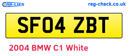 SF04ZBT are the vehicle registration plates.