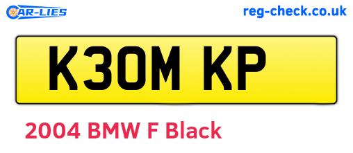 K30MKP are the vehicle registration plates.