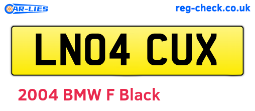 LN04CUX are the vehicle registration plates.