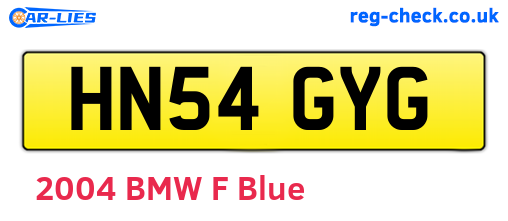 HN54GYG are the vehicle registration plates.