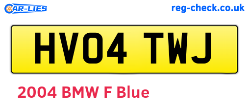 HV04TWJ are the vehicle registration plates.