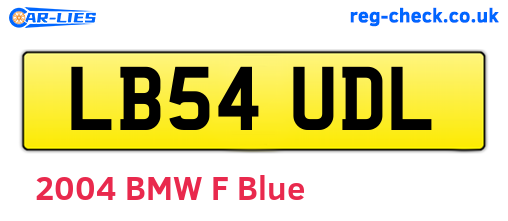 LB54UDL are the vehicle registration plates.