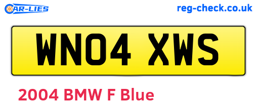 WN04XWS are the vehicle registration plates.