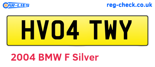 HV04TWY are the vehicle registration plates.