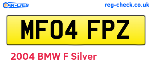 MF04FPZ are the vehicle registration plates.