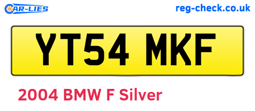 YT54MKF are the vehicle registration plates.