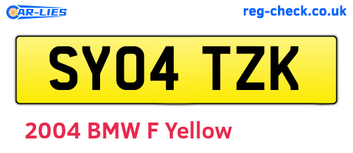 SY04TZK are the vehicle registration plates.