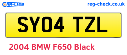 SY04TZL are the vehicle registration plates.
