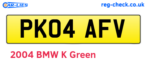 PK04AFV are the vehicle registration plates.