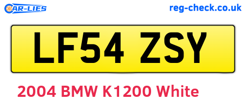 LF54ZSY are the vehicle registration plates.