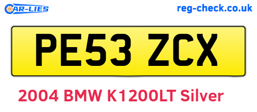 PE53ZCX are the vehicle registration plates.