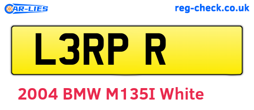 L3RPR are the vehicle registration plates.
