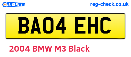 BA04EHC are the vehicle registration plates.