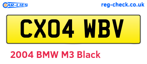 CX04WBV are the vehicle registration plates.