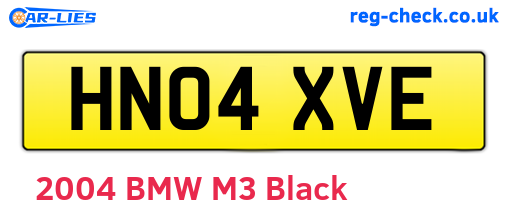 HN04XVE are the vehicle registration plates.