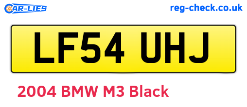 LF54UHJ are the vehicle registration plates.