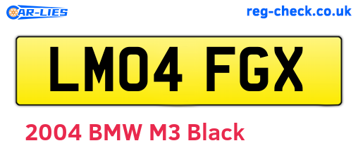 LM04FGX are the vehicle registration plates.