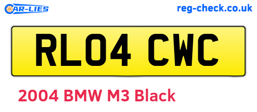 RL04CWC are the vehicle registration plates.