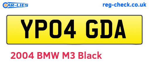 YP04GDA are the vehicle registration plates.