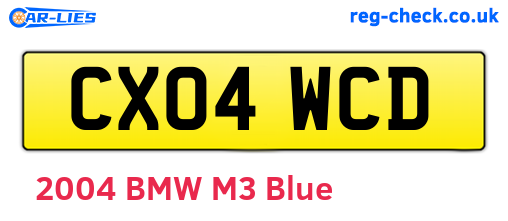 CX04WCD are the vehicle registration plates.