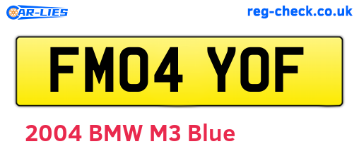 FM04YOF are the vehicle registration plates.