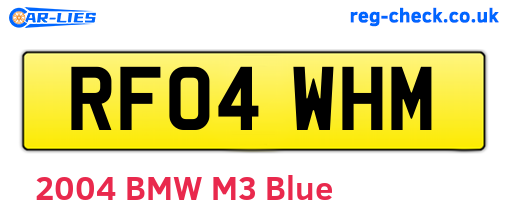 RF04WHM are the vehicle registration plates.
