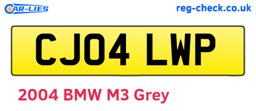 CJ04LWP are the vehicle registration plates.