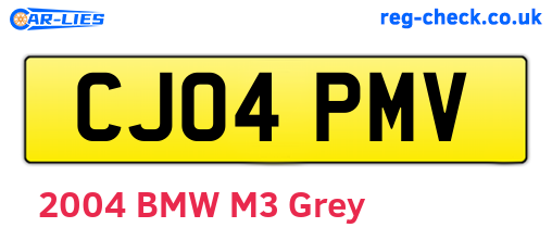 CJ04PMV are the vehicle registration plates.