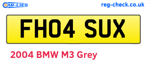 FH04SUX are the vehicle registration plates.