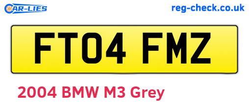 FT04FMZ are the vehicle registration plates.