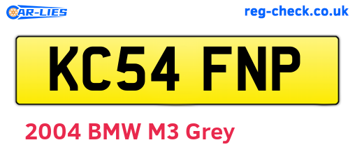 KC54FNP are the vehicle registration plates.