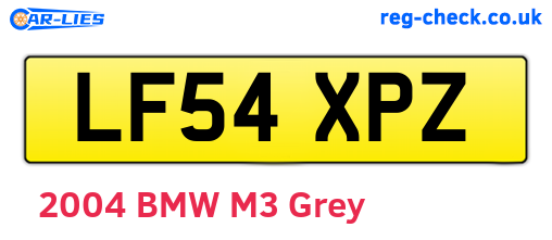LF54XPZ are the vehicle registration plates.