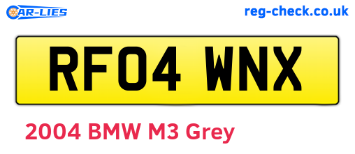 RF04WNX are the vehicle registration plates.