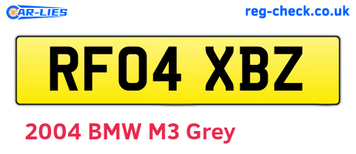 RF04XBZ are the vehicle registration plates.