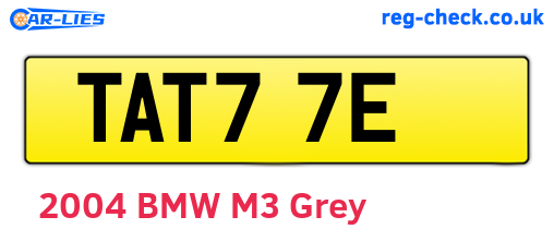 TAT77E are the vehicle registration plates.