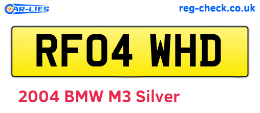 RF04WHD are the vehicle registration plates.
