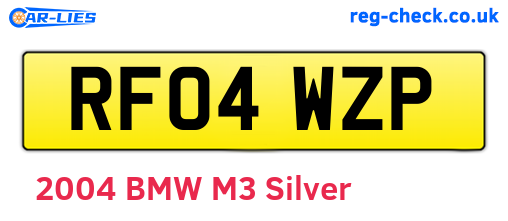 RF04WZP are the vehicle registration plates.