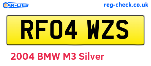 RF04WZS are the vehicle registration plates.