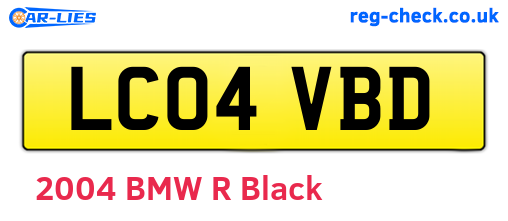 LC04VBD are the vehicle registration plates.