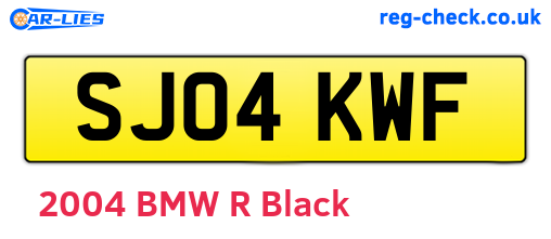 SJ04KWF are the vehicle registration plates.
