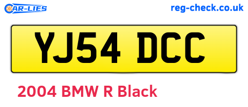 YJ54DCC are the vehicle registration plates.