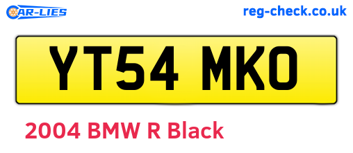 YT54MKO are the vehicle registration plates.