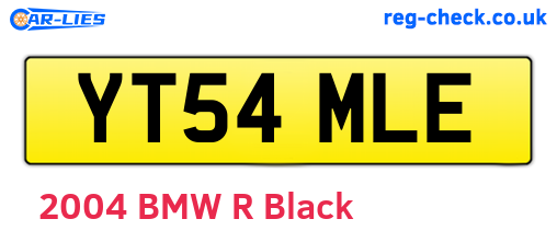 YT54MLE are the vehicle registration plates.