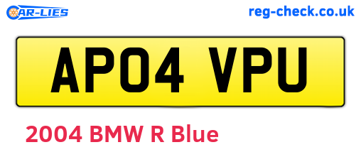 AP04VPU are the vehicle registration plates.