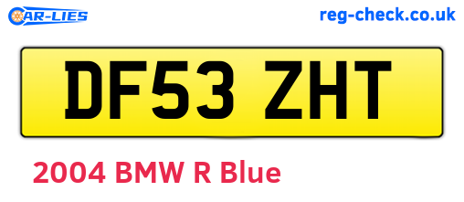 DF53ZHT are the vehicle registration plates.