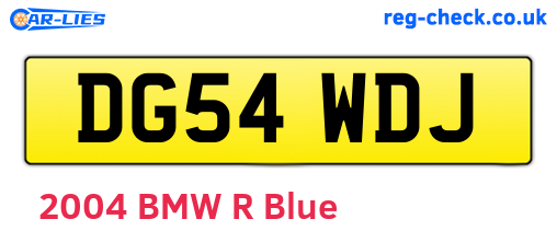 DG54WDJ are the vehicle registration plates.