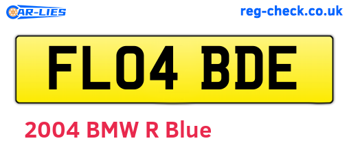 FL04BDE are the vehicle registration plates.