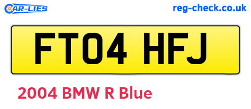 FT04HFJ are the vehicle registration plates.