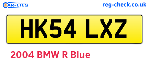 HK54LXZ are the vehicle registration plates.